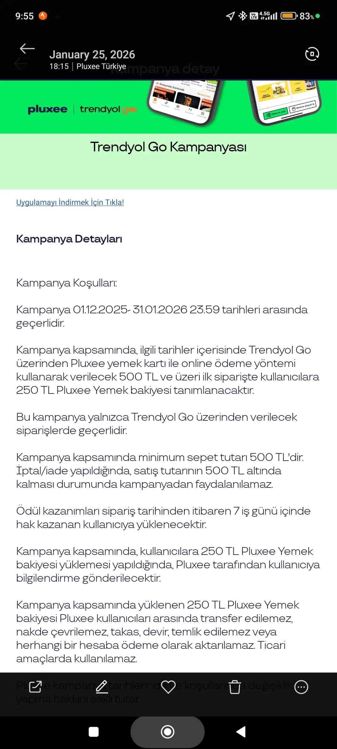 Pluxee rezilliği – Kampanya metninde olmayan şart uydurup 250 TL iade vermiyorlar!